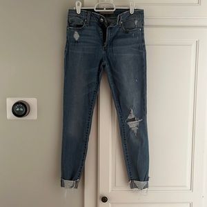 Joe’s Jeans Distreed Icon Rhea Mid Rise Skinny Cuff Crop - Size 26